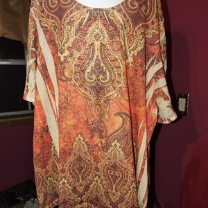 Liz & Me for Catherines Metallic Gold Top 4X